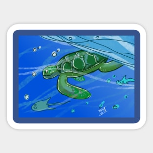 Turtle Submarine Sticker